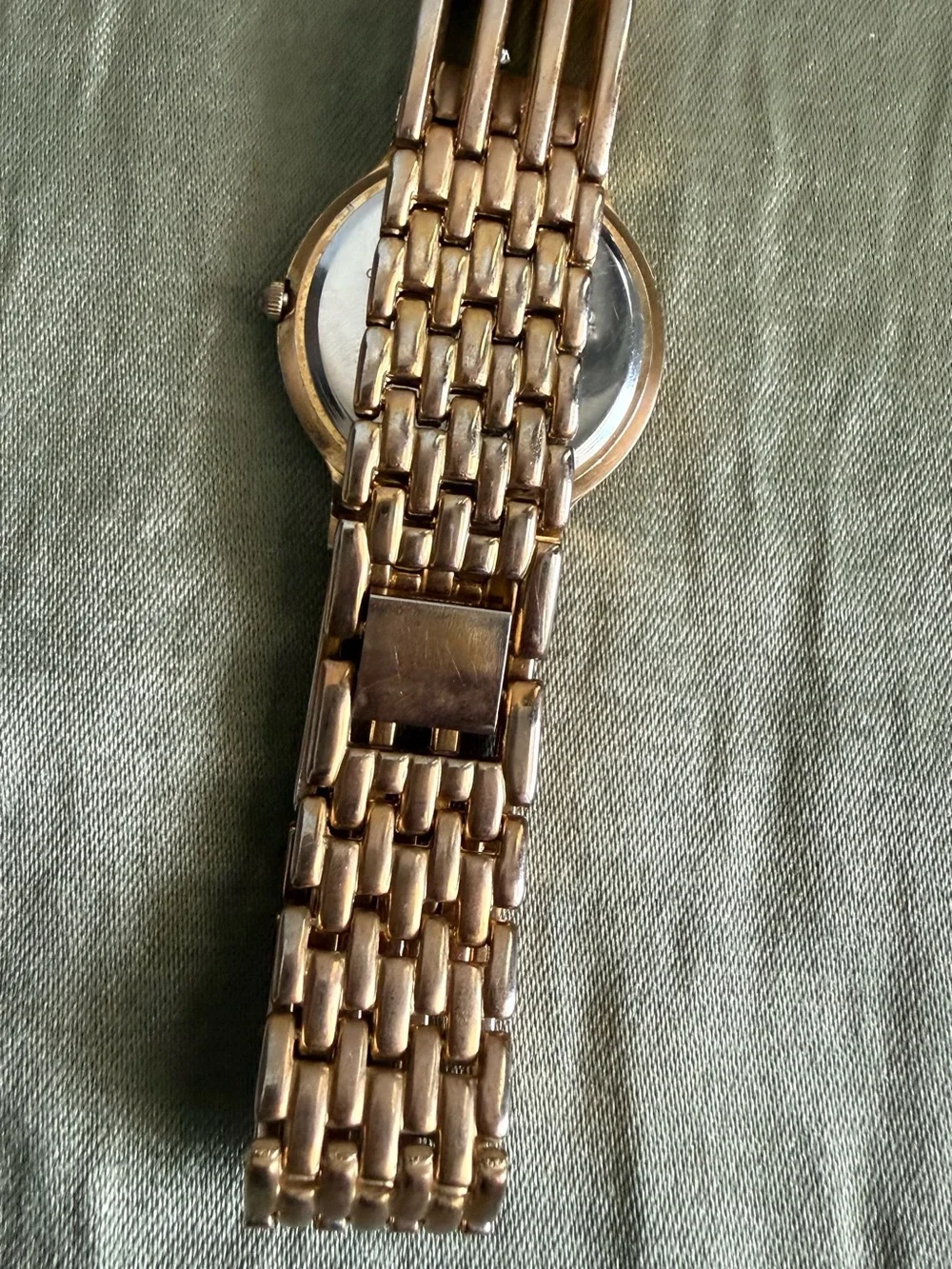 Geneva Rose Gold Bracelet Watch with Black Dial and Crystal Accent